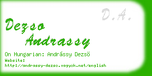 dezso andrassy business card